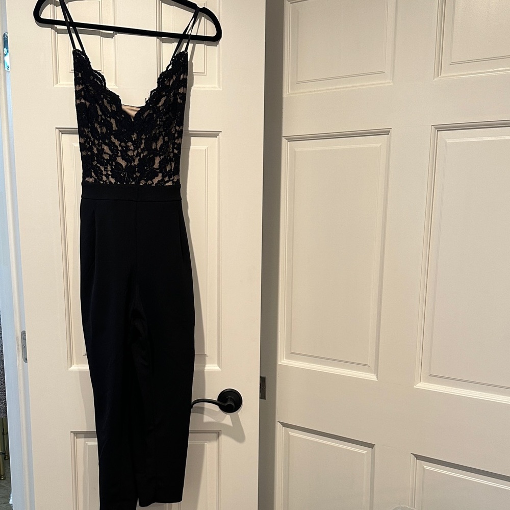 Express Black Lace Jumpsuit